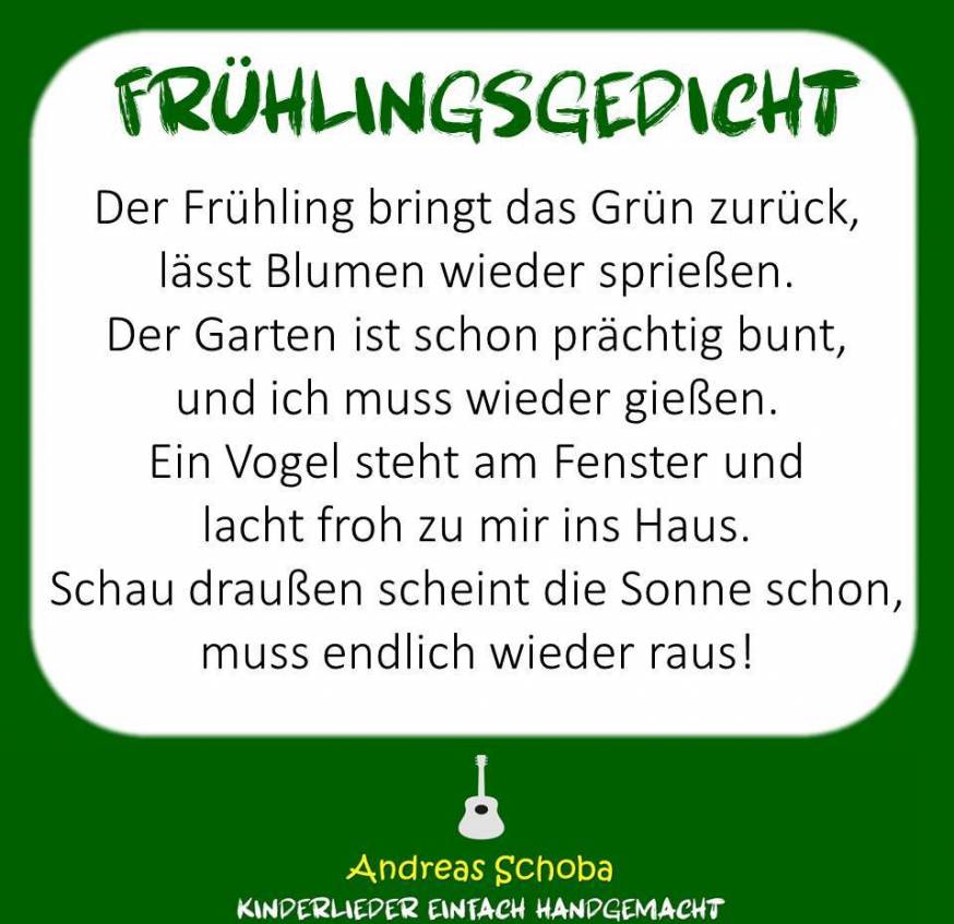 Jahreszeiten Gedicht kurz